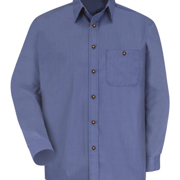 Men's Mini-Plaid Uniform Long Sleeve Shirt Thumbnail
